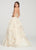 Ellie Wilde - EW119015 Strapless Ruffled Ballgown In Gold and White