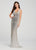 Ellie Wilde - EW119017 Jeweled Plunging V-Neck Sheath Gown In Silver