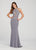 Ellie Wilde - EW119018 Beaded Strappy High Halter Gown In Gray