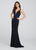Ellie Wilde - EW119019 Ornate Crisscrossed Cutout Racerback Gown In Blue