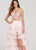 Ellie Wilde - EW119020 Two Piece Plunging V-Neck Ruffled Gown In Pink
