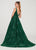Ellie Wilde - EW119021 Embroidered Lace Plunging V-Neck Ballgown In Green