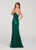 Ellie Wilde - EW119022 Plunging Sweetheart Adorned Trumpet Gown In Green