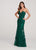 Ellie Wilde - EW119022 Plunging Sweetheart Adorned Trumpet Gown In Green