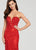 Ellie Wilde - EW119022 Plunging Sweetheart Adorned Trumpet Gown In Red