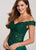 Ellie Wilde - EW119023 Off Shoulder Novelty Lace A-Line Gown In Green
