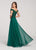 Ellie Wilde - EW119023 Off Shoulder Novelty Lace A-Line Gown In Green