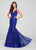 Ellie Wilde - EW119025 Sequin Lace Embellished Sleeveless Trumpet Gown In Blue