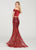Ellie Wilde - EW119026 Two Piece Off-Shoulder Sequined Mermaid Gown In Red
