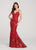 Ellie Wilde - EW119028 Ornate Lace Strappy Bandeau Back Gown In Green