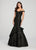 Ellie Wilde - EW119029 Off Shoulder Asymmetrical Layered Mermaid Gown In Black