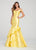 Ellie Wilde - EW119029 Off Shoulder Asymmetrical Layered Mermaid Gown In Yellow