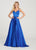 Ellie Wilde - EW119030 Sleeveless Lace Up Back Charmeuse Satin Gown