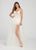 Ellie Wilde - EW119032 Plunging Illusion Corset A-Line Gown In White