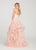 Ellie Wilde - EW119033 Jeweled Embroidered Lace Tiered Gown In Pink