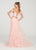 Ellie Wilde - EW119034 2-Piece Off Shoulder Dress with Tulle Overskirt In Pink and Orange