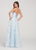 Ellie Wilde - EW119037 Scoop Bodice Embroidered Lace Gown In Blue