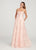 Ellie Wilde - EW119037 Scoop Bodice Embroidered Lace Gown In Pink
