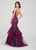 Ellie Wilde - EW119038 Strappy Lace Appliqued Trumpet Gown In Purple