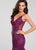 Ellie Wilde - EW119038 Strappy Lace Appliqued Trumpet Gown In Purple