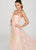 Ellie Wilde - EW119039 Sequin Mermaid Dress with Tulle Lace Overskirt In Pink and Orange