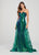 Ellie Wilde - EW119039 Sequin Mermaid Dress with Tulle Lace Overskirt In Green