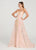 Ellie Wilde - EW119039 Sequin Mermaid Dress with Tulle Lace Overskirt In Pink and Orange