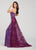 Ellie Wilde - EW119039 Sequin Mermaid Dress with Tulle Lace Overskirt In Purple