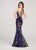 Ellie Wilde - EW119040 Sequined Halter Mermaid Dress In Black and Multi-Color