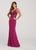 Ellie Wilde - EW119041 Beaded Illusion Bodice Lace Up Gown In Pink