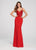 Ellie Wilde - EW119041 Beaded Illusion Bodice Lace Up Gown In Blue