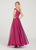 Ellie Wilde - EW119042 Plunging Sheer Beaded Lace A-Line Gown In Blue