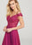 Ellie Wilde - EW119042 Plunging Sheer Beaded Lace A-Line Gown In Blue