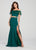 Ellie Wilde - EW119045 Lace Flounce Off Shoulder 2-Piece Mermaid Gown In Green