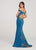 Ellie Wilde - EW119046 Embroidered Off-Shoulder Trumpet Dress In Green and Multi-Color