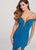 Ellie Wilde - EW119046 Embroidered Off-Shoulder Trumpet Dress In Green and Multi-Color