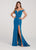 Ellie Wilde - EW119046 Embroidered Off-Shoulder Trumpet Dress In Green and Multi-Color