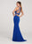 Ellie Wilde - EW119051 Halter Neck Cutout Back Glitter Sheath Gown In Blue