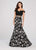 Ellie Wilde - EW119052 Two Piece Lace Jacquard Mermaid Dress In Black and Silver