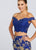 Ellie Wilde - EW119052 Two Piece Lace Jacquard Mermaid Dress In Blue and Gold