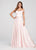 Ellie Wilde - EW119053 Off Shoulder High Front Slit Charmeuse Gown In Pink