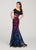 Ellie Wilde - EW119056 Ombre Sequined Lace Two Piece Mermaid Dress In Black and Multi-Color