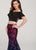 Ellie Wilde - EW119056 Ombre Sequined Lace Two Piece Mermaid Dress In Black and Multi-Color