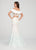 Ellie Wilde - EW119056 Ombre Sequined Lace Two Piece Mermaid Dress In White and Multi-Color