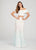Ellie Wilde - EW119056 Ombre Sequined Lace Two Piece Mermaid Dress In White and Multi-Color