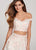 Ellie Wilde - EW119057 Two Piece Embroidered Lace A-line Dress In White and Multi-Color