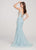 Ellie Wilde - EW119059 Sequined Deep V-neck Mermaid Dress In Blue