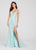Ellie Wilde - EW119059 Sequined Deep V-neck Mermaid Dress In Blue