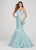 Ellie Wilde - EW119061 Off Shoulder Glitter Trumpet Evening Gown In Green and Blue