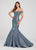 Ellie Wilde - EW119061 Off Shoulder Glitter Trumpet Evening Gown In Blue and Green